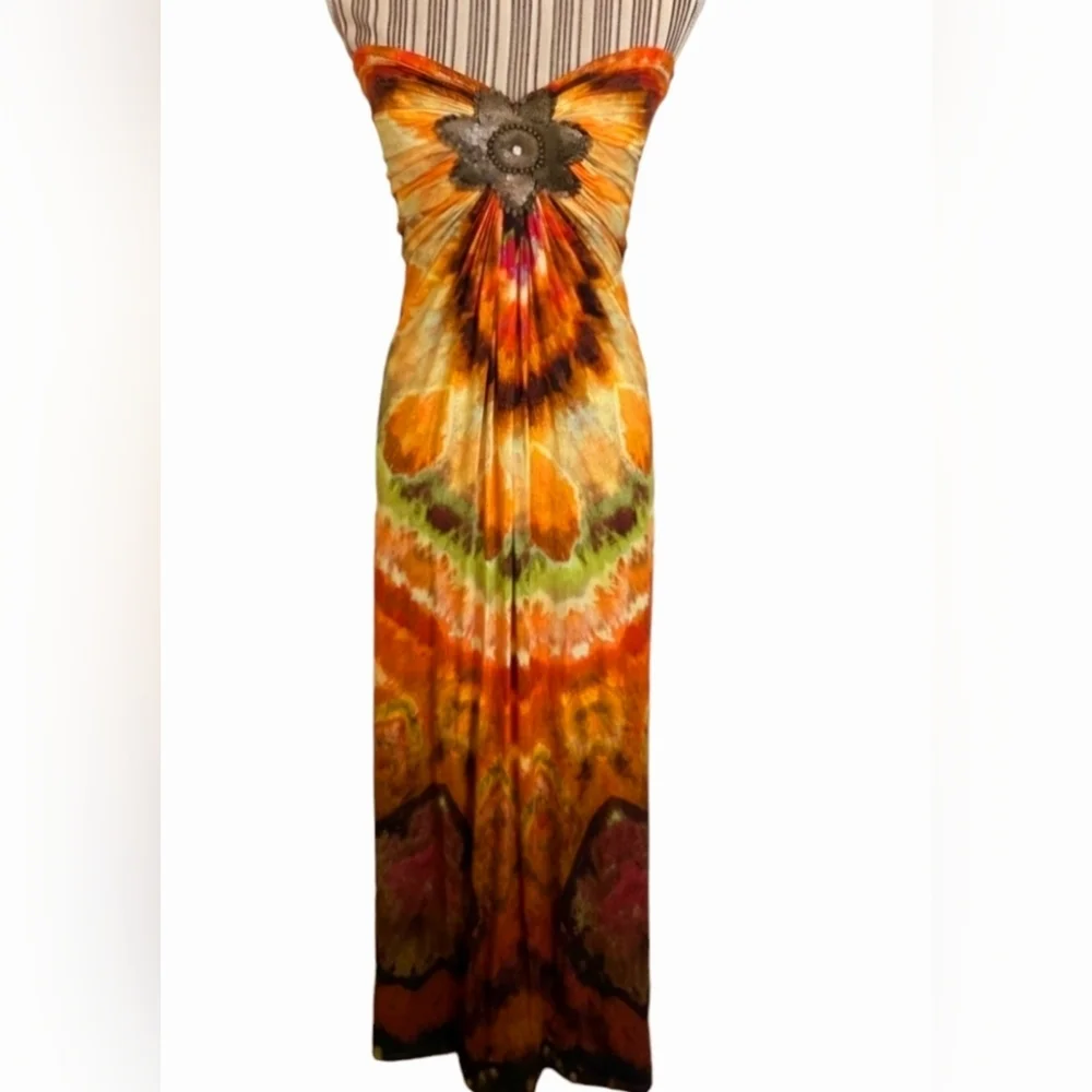 Sky Brand Bohemian Strapless Maxi Dress Resort Wear Small - Picture 1 of 9
